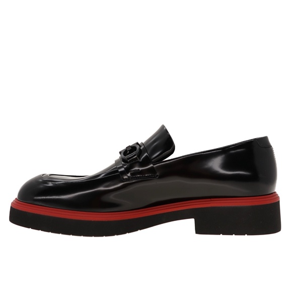 Salvatore Ferragamo Fiorello Tonal-Bit Loafers Gancini Black Leather Size 12 New - Picture 4 of 7